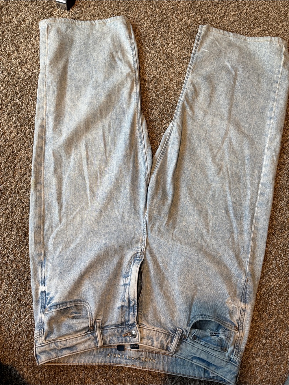 American Eagle Outfitters Light Gray Wide Leg Jeans